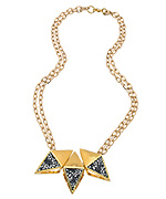 Ted Rossi Faux Stingray Triple Diamond Necklace