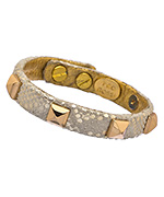 Ted Rossi Faux Snakeskin Pyramid Bracelet
