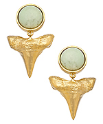 Tiffany Chou Gold and Lemon Chrysoprase Shark Teeth Earrings