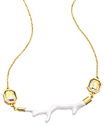 Tiffany Chou Gold and White Enamel Coral Aurora Necklace