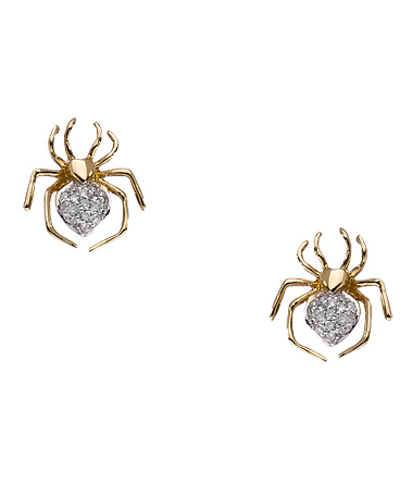 Diamond Lucky Spider Stud Earrings
