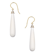 White Elongated Drop Earrings