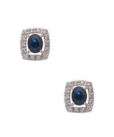 Sapphire Square Stud Earrings