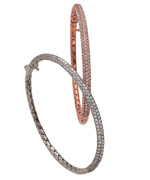 Tres Luxe Three Row CZ Pave Bangle Bracelet