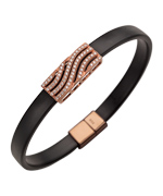 Tres Luxe Rose Gold CZ and Black Bracelet