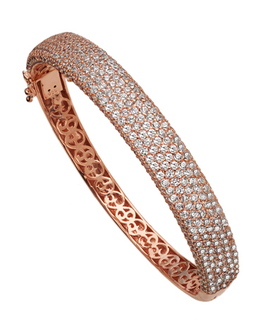Tres Luxe Seven Row Pave CZ Bangle Bracelet