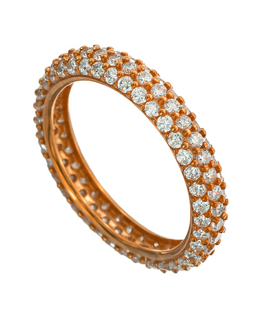 Tres Luxe Three Row Eternity Band