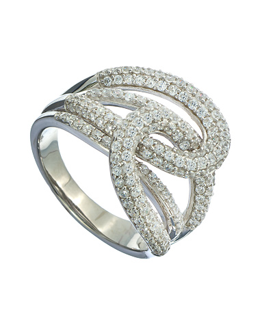 Tres Luxe CZ Overlap Swirl Ring