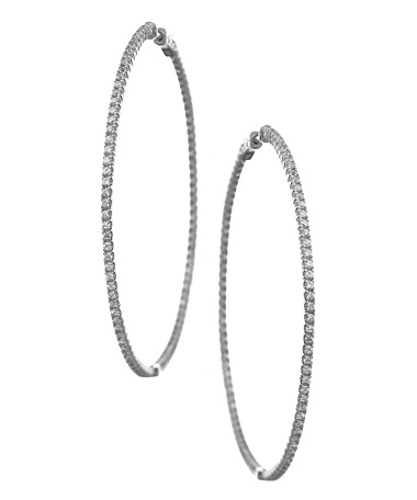 Tres Luxe Large CZ hoop Earrings