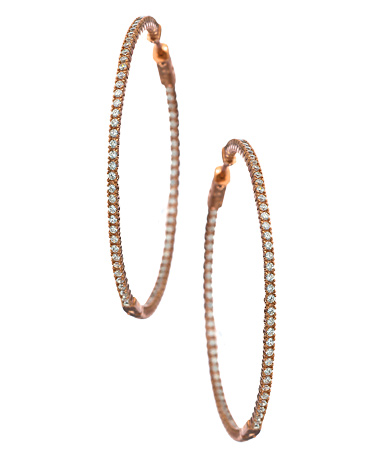 Tres Luxe Medium CZ Hoop Earrings