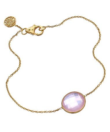 Tresor Gold and Rose Quartz Fin Bracelet
