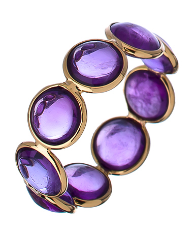 Tresor Gold and Amethyst Cabochon Mosaico Ring