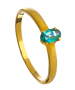 Tresor Gold and Blue Tourmaline Fin Stacking Ring