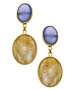 Tresor Gold Chalcedony and Golden Rutile Fin Earrings