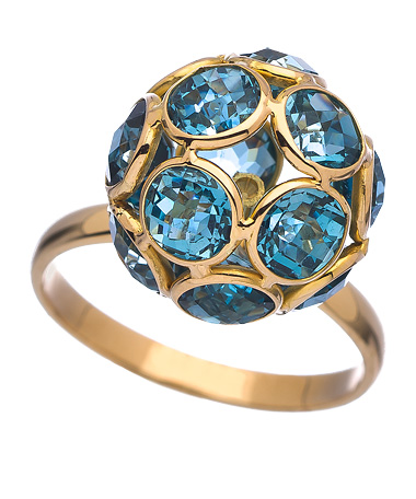 Tresor London Blue Topaz Oregami Ring