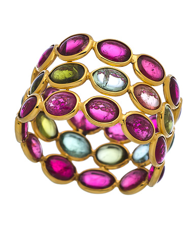 Tresor Multi Color Tourmaline Mosaico Ring