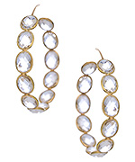 Tresor Clear Quartz Mosaico Hoop Earrings
