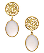 Tresor Round Moonstone Earrings