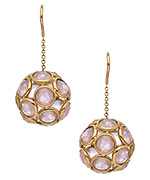 Tresor Large Rose Quartz Oregami Earrings