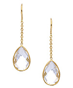 Tresor Clear Quartz Pear Fin Earrings