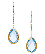 Tresor Blue Topaz Pear Fin Earrings