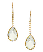 Tresor Lemon Quartz Pear Fin Earrings