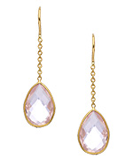 Tresor Rose Quartz Pear Fin Earrings