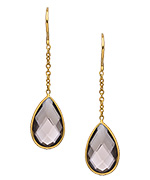 Tresor Smoky Quartz Pear Fin Earrings