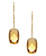 Tresor Citrine Rectangle Fin Earrings