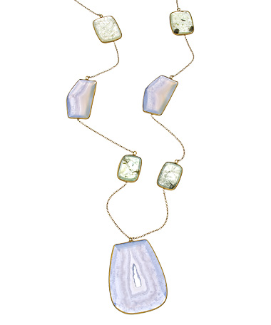 Tresor Sliced Prehnite Chalcedony Necklace