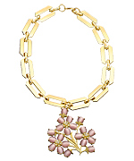 Tuleste Market Gold Wild Flower Cat Eye Choker Necklace