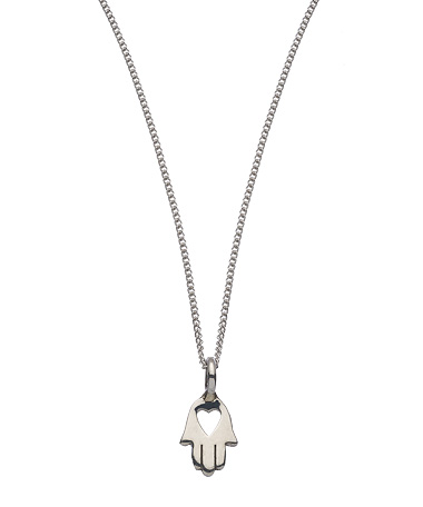 Twig Hamsa Heart Necklace