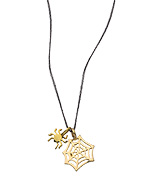 Twig Spider & Web Necklace