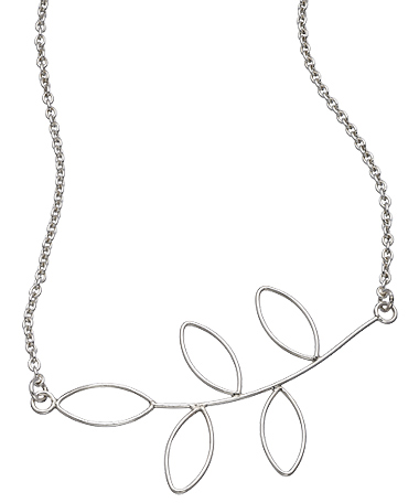 Uno6eight Sterling Silver Leaves Necklace