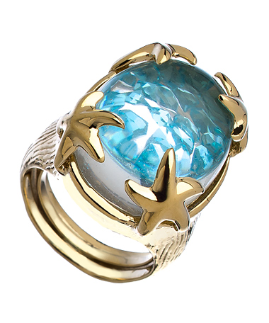 Urban Posh Aqua CZ Stardust Ring