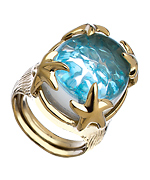 Urban Posh Aqua CZ Stardust Ring