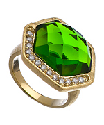 Urban Posh Green Quartz Septagon CZ Ring