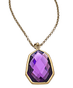 Urban Posh Royal Purple Quartz Septagon Pendant Necklace