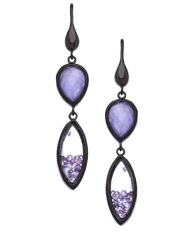 Urban Posh Periwinkle Jade Marquise Stardust Shaker Earrings