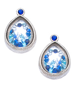 Urban Posh Blue Ombre CZ Stardust Shaker Stud Earrings