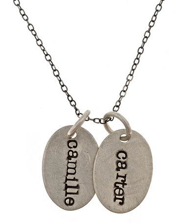 Urban Sweetpea Oval Name Charm Necklace