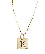 Urban Sweetpea Square Personalized Capital Initial Necklace