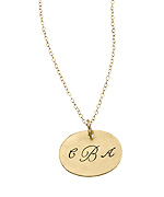 Urban Sweetpea Cursive Monogram Oval Necklace