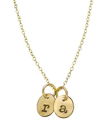 Urban Sweetpea Double Oval Personalized Lower Case Initial Necklace