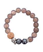 Very Me Smoked Agate Skull Bracelet