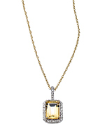 Viducci Citrine Diamond Pendant Necklace