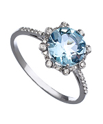 Viducci Blue Topaz Diamond Ring