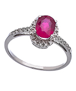 Viducci White Gold Ruby and Diamond Ring