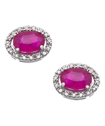 Viducci White Gold Ruby and Diamond Earrings