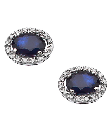 Viducci White Gold Sapphire and Diamond Earrings